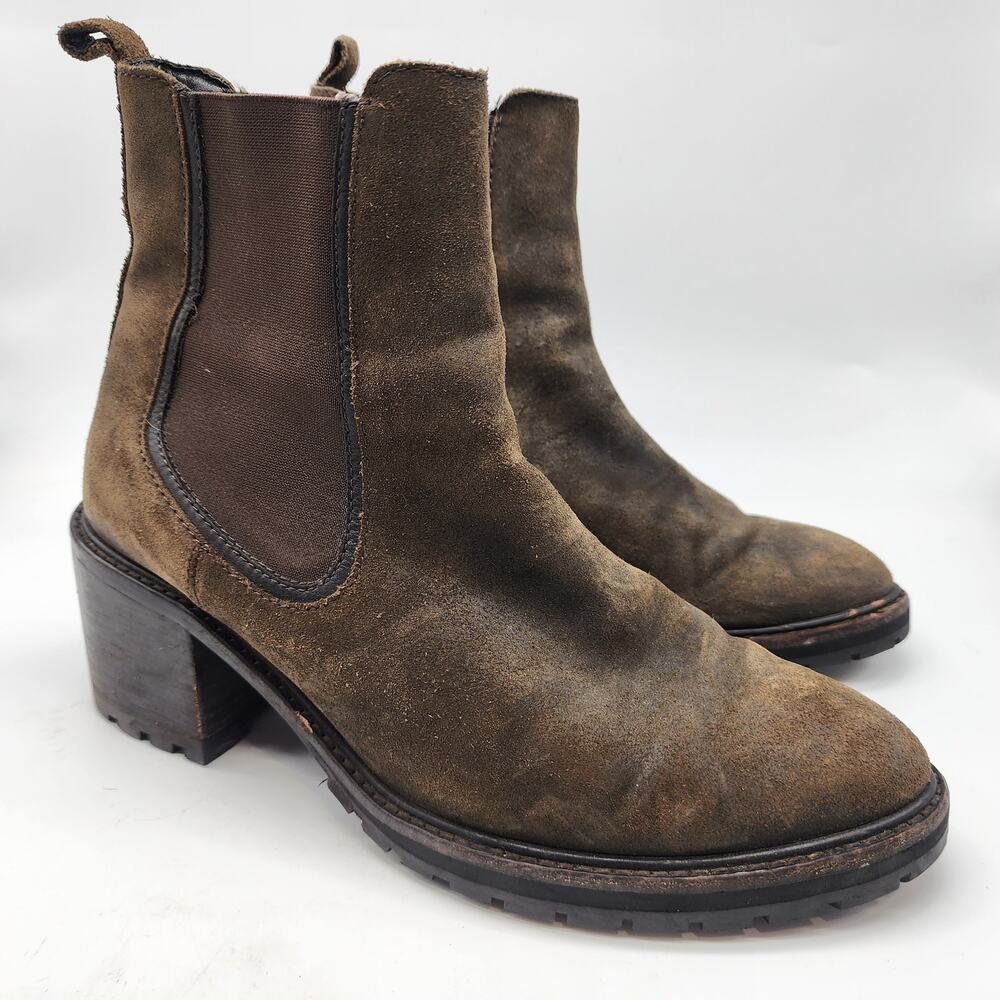 Thursday Boot Company Knockout Brown Leather Heel Chelsea Boots Women's 10